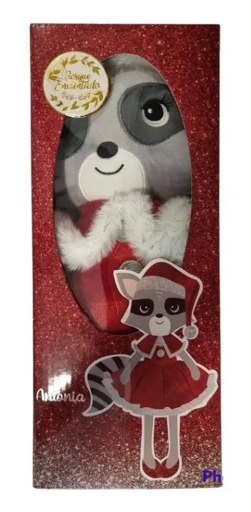 Peluche Antonia la Mapache Bosque Encantado - Navidad