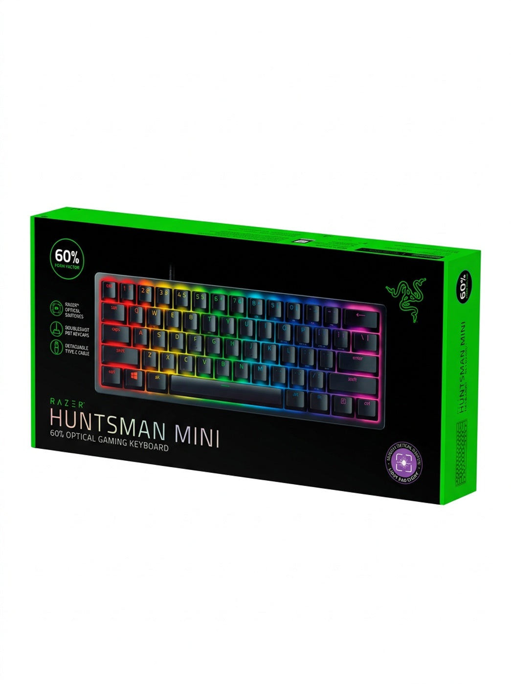 Teclado Gamer Razer Huntsman Mini 60% Óptico Clicky - Español (Con Ñ) Negro