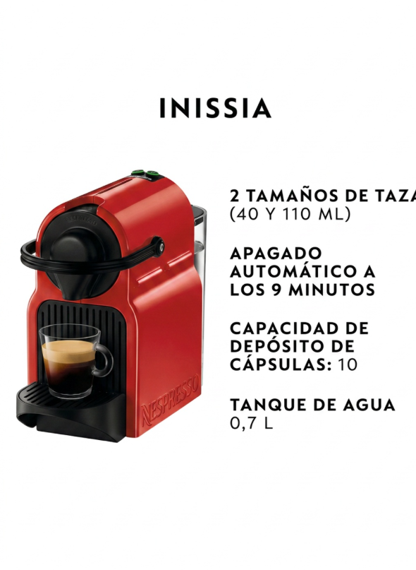 Cafetera Nespresso Inissia Roja