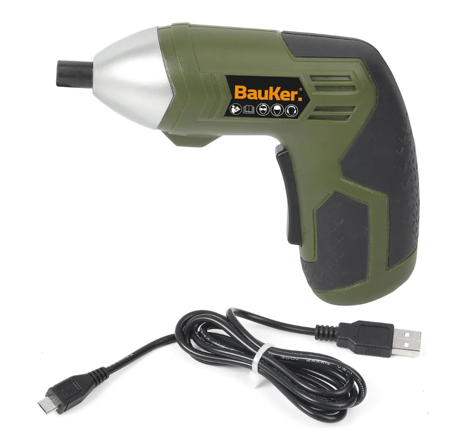Atornillador Bauker Inalámbrico 4V con Torque 3.5 Nm y Carga USB