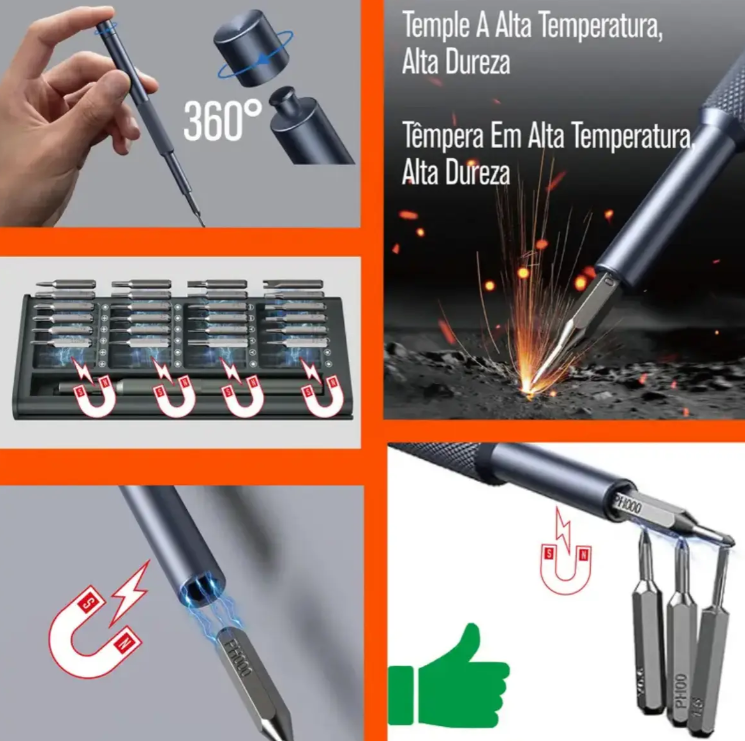 Set de Destornilladores de Precisión Bauker 25 en 1