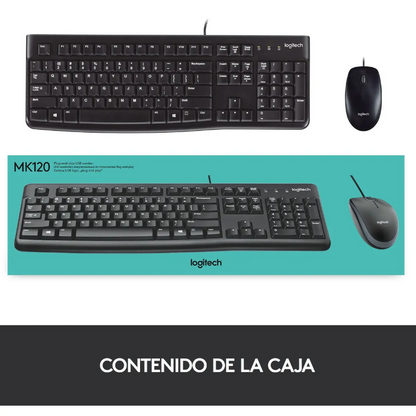 Kit de Teclado y Mouse Logitech MK120 - Negro