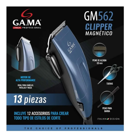 Cortapelos Gama GM562 Magnético 13 Piezas - Azul