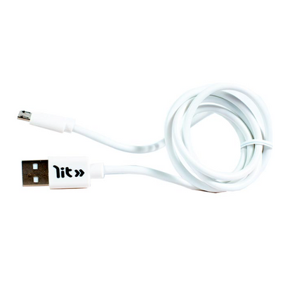 Cable LIT USB-A a Micro-USB de Carga y Datos - Blanco