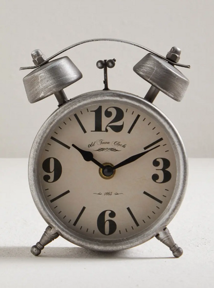 Reloj de Mesa Clásico de Metal - Estilo Vintage