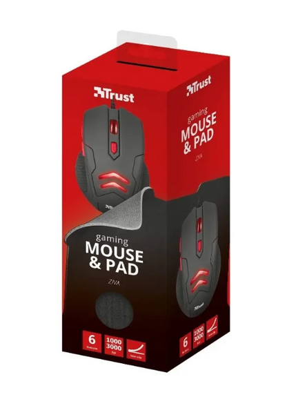 Combo Gaming Trust Ziva - Mouse Óptico y Mousepad