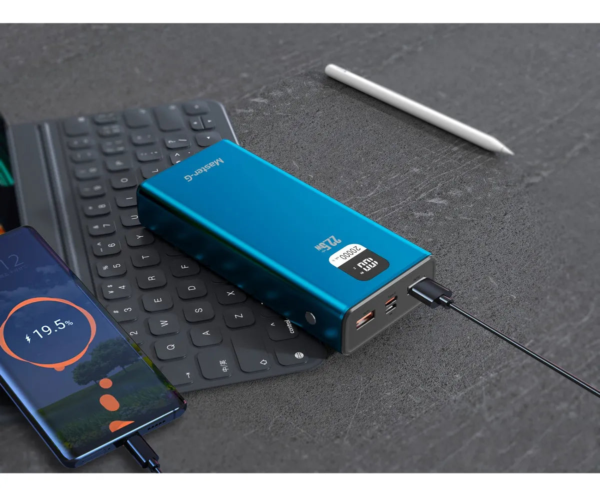 Power Bank 20000 mAh 22.5W con Power Delivery – Master-G Azul