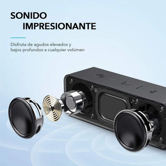 Parlante Bluetooth Soundcore 6W Estéreo Con Subwoofer IPX5 24hrs Negro