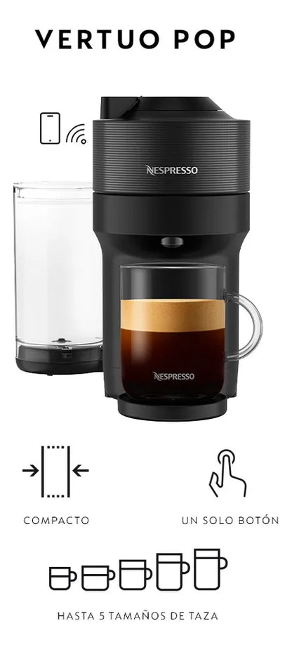 Cafetera Nespresso Vertuo Pop Automática – Cápsulas – Negro