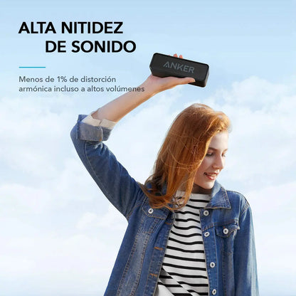 Parlante Bluetooth Soundcore 6W Estéreo Con Subwoofer IPX5 24hrs Negro