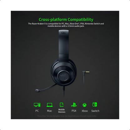 Auriculares Gamer Razer Kraken X Lite Black Color Negro