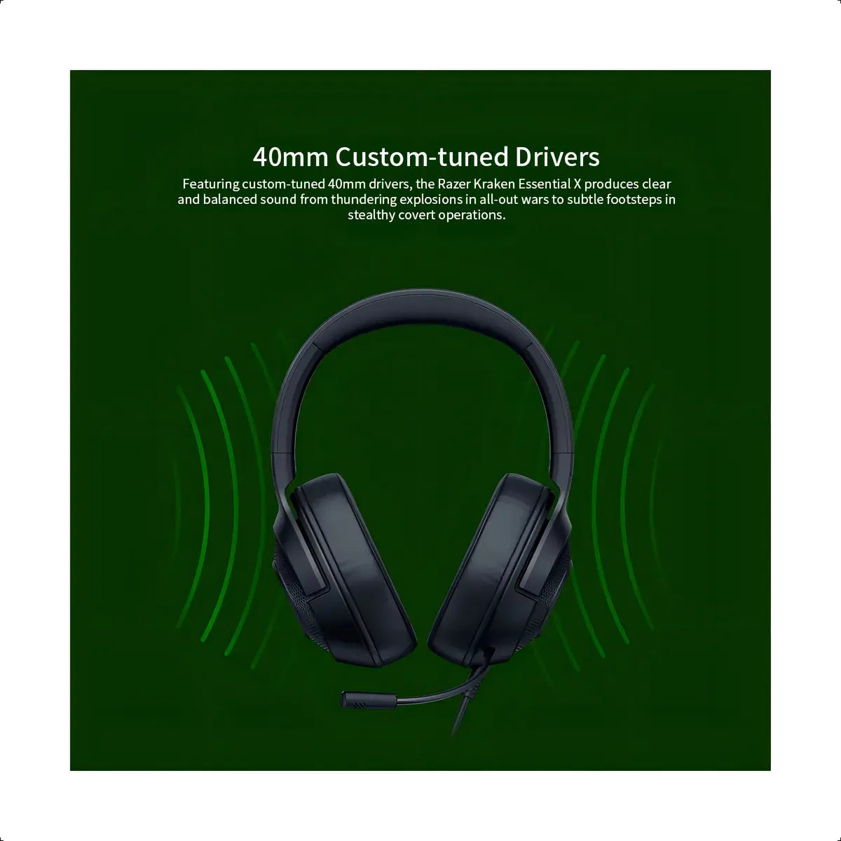Auriculares Gamer Razer Kraken X Lite Black Color Negro