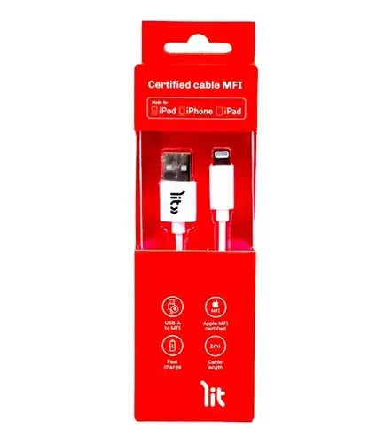 Cable Lightning MFi para iPhone Lit 1 m - Blanco