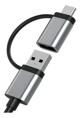 Hub USB-C Tecmaster de 4 Puertos USB 3.0 - Negro
