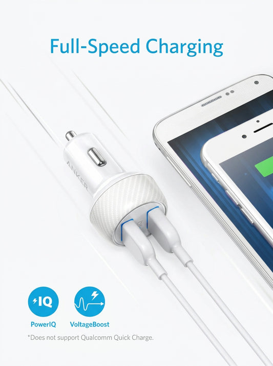 Cargador de Auto Anker PowerDrive 2 Elite 24W Dual USB